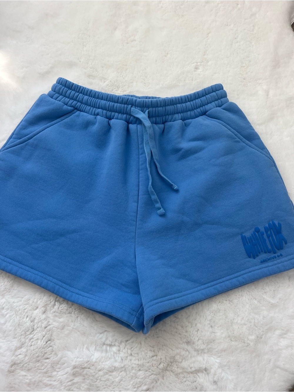 White Fox Blue Sweat Shorts